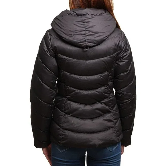 Patagonia Downtown Jacket Hooded Puffer Black Down Coat Womens Size Large H14287 - Picture 9 of 15